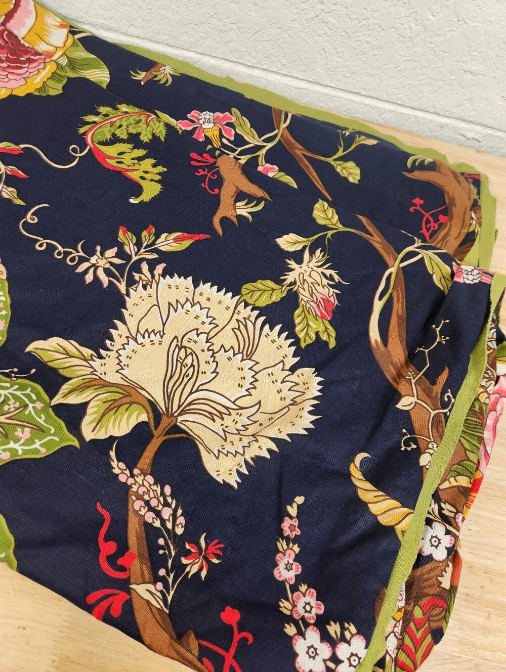 Pottery Barn Lana Palampore Duvet Cover Sz Twin Linen Blend Navy Floral